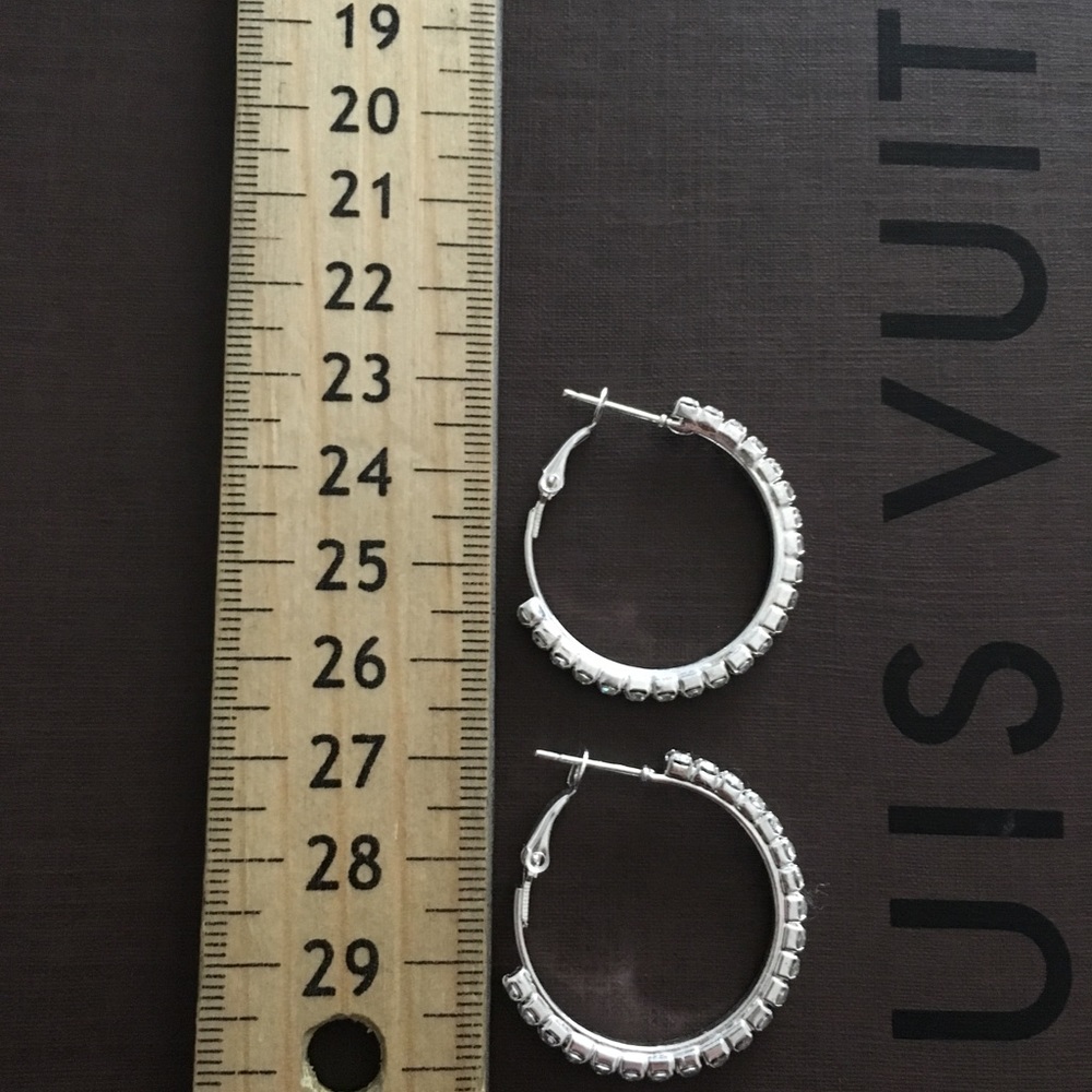 Beautiful Rhinestone Hoop Earrings - Picture 2 of 2